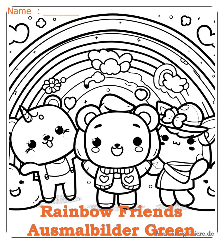 Rainbow Friends Ausmalbilder Green By Malvorlagetiere De