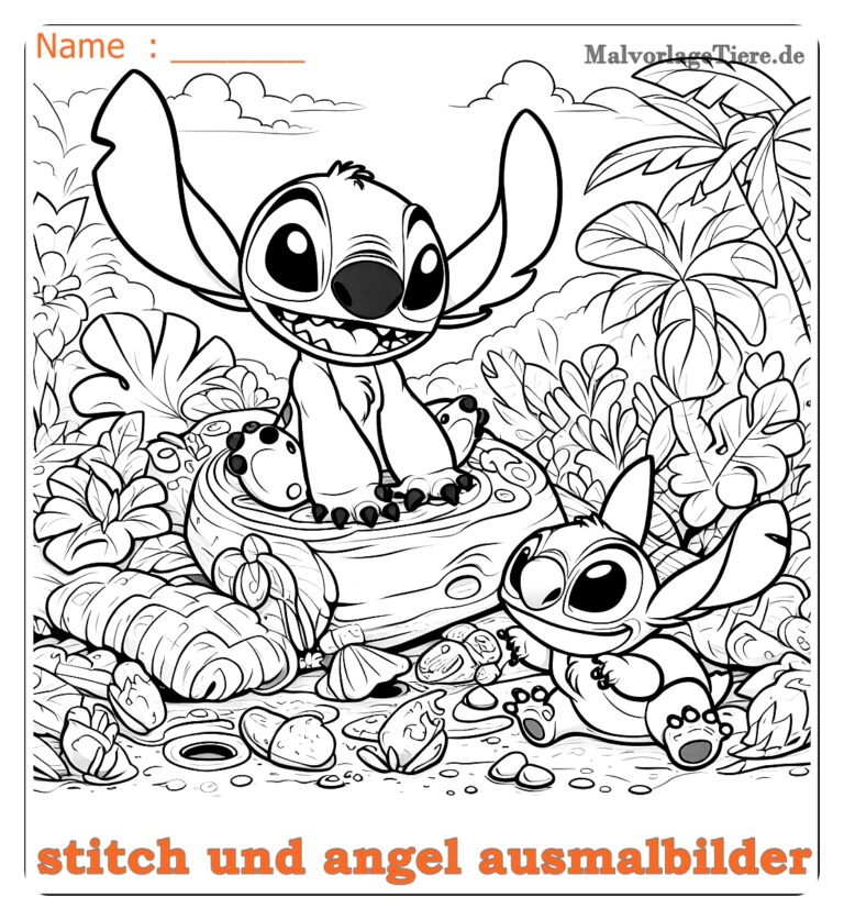 Kostenlose Stitch Und Angel Ausmalbilder Zum Drucken MalvorlageTiere De