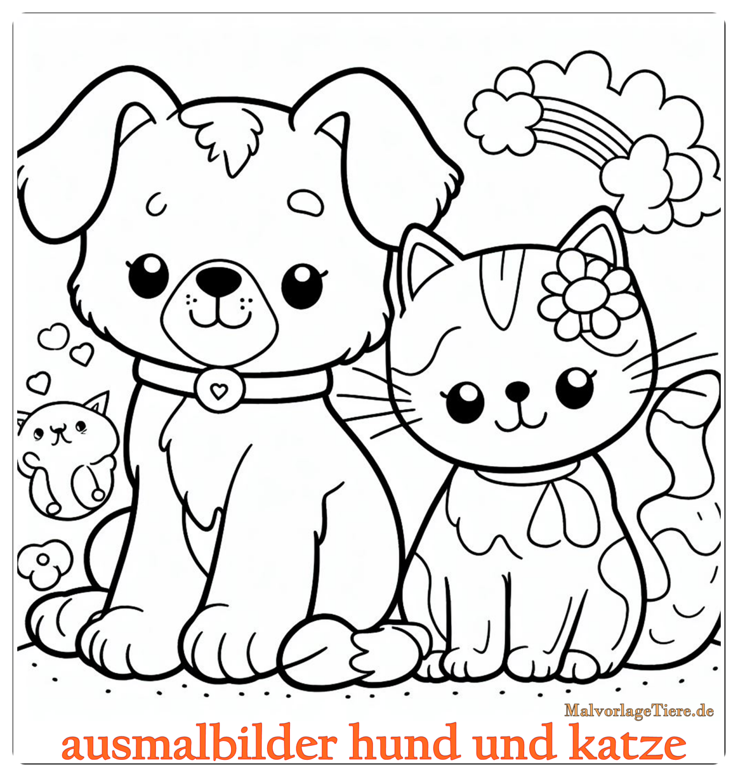 Ausmalbilder Hund Und Katze 06 By Malvorlagetiere De