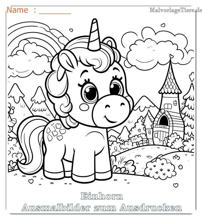 Einhorn-Ausmalbilder Einfach: Magische Freude für Groß und Klein!