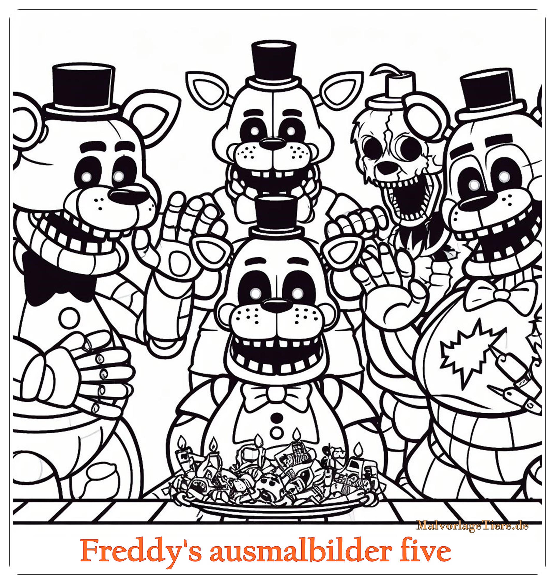 Freddy's ausmalbilder five nights 02 by malvorlagetiere.de