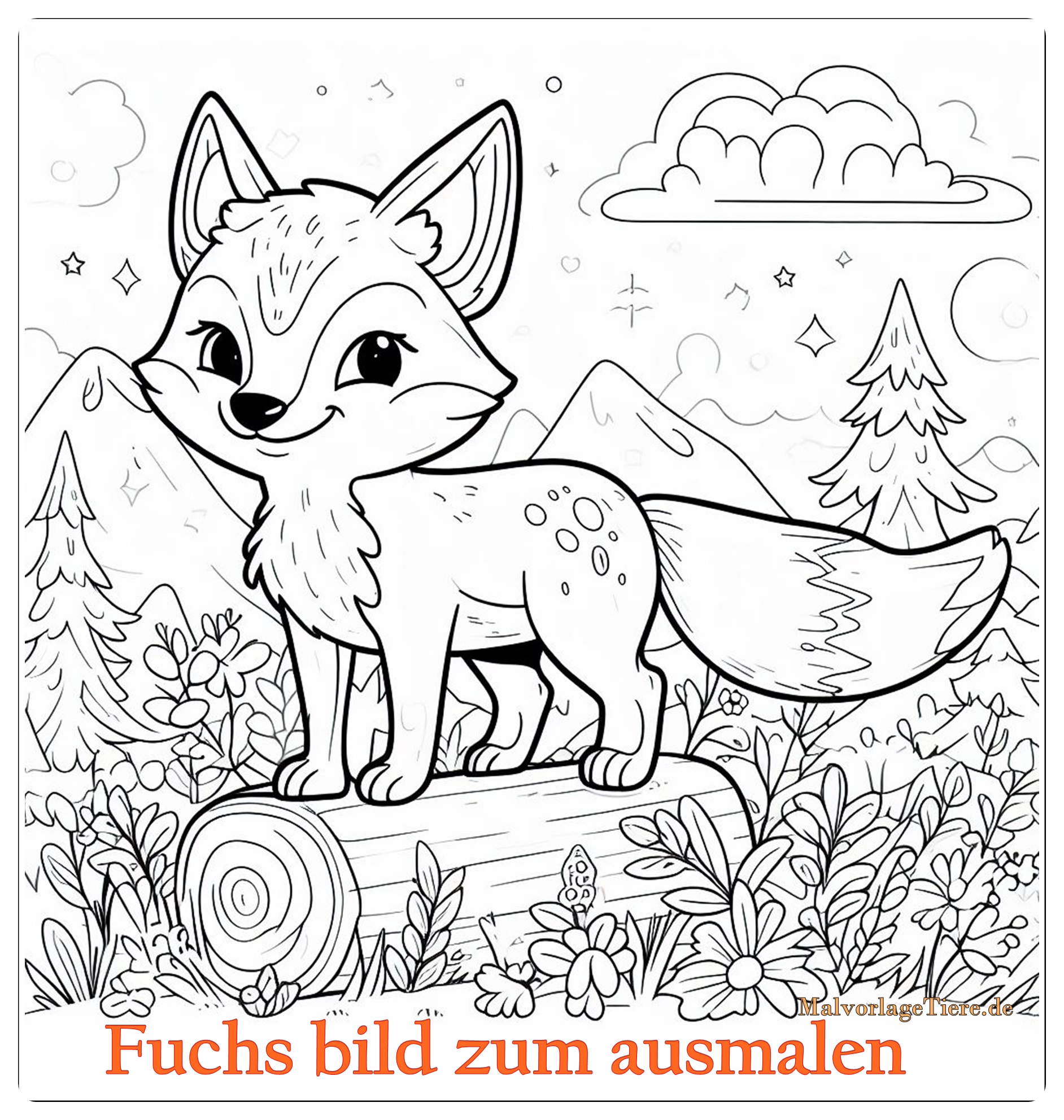 Fuchs bild zum ausmalen 03 by malvorlagetiere.de