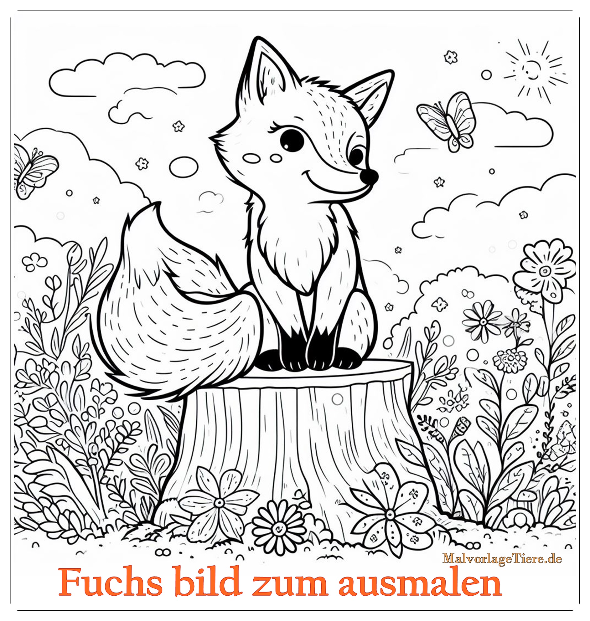 Fuchs bild zum ausmalen 04 by malvorlagetiere.de