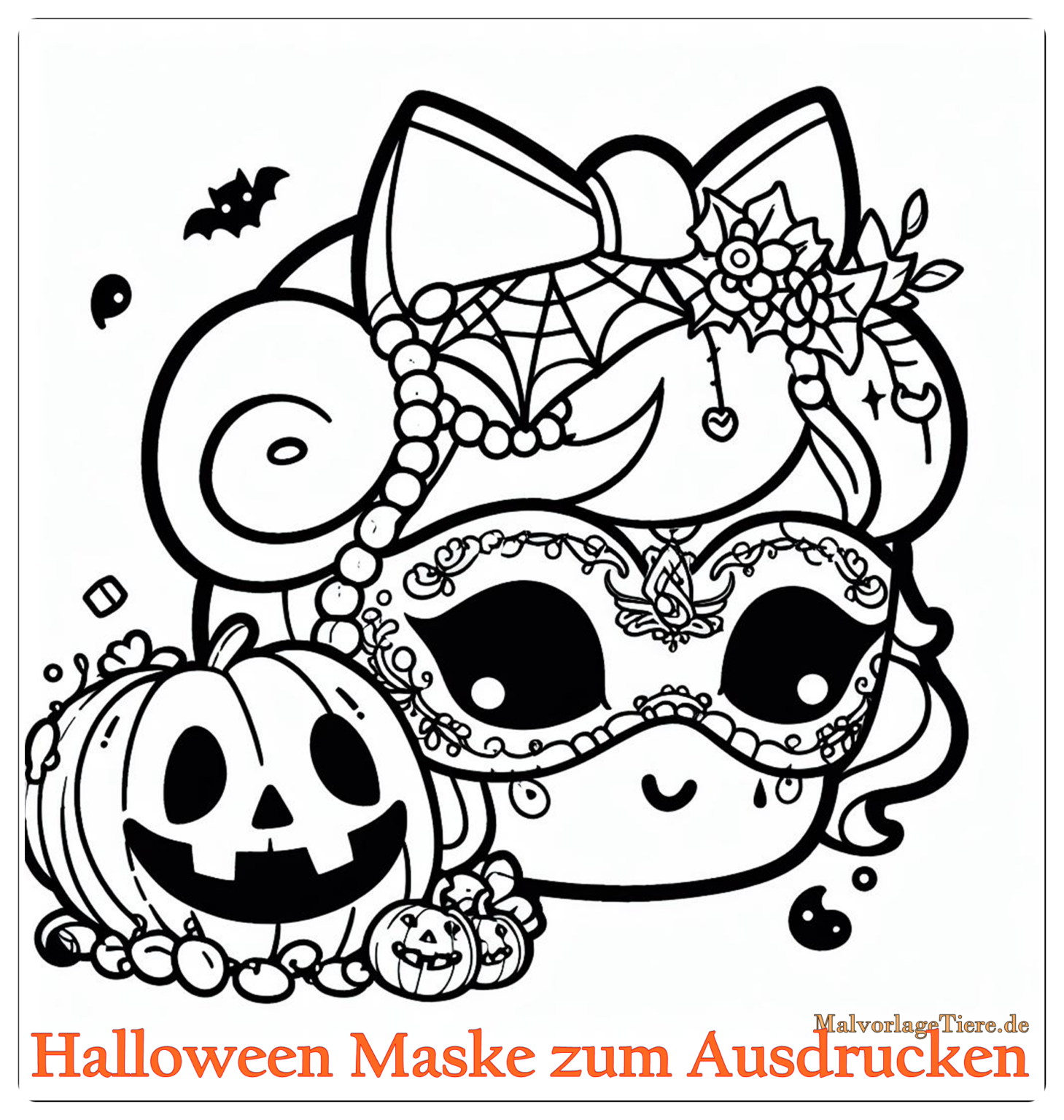 Halloween Maske zum Ausdrucken : Kreativer Gruselspaß - MalvorlageTiere.de