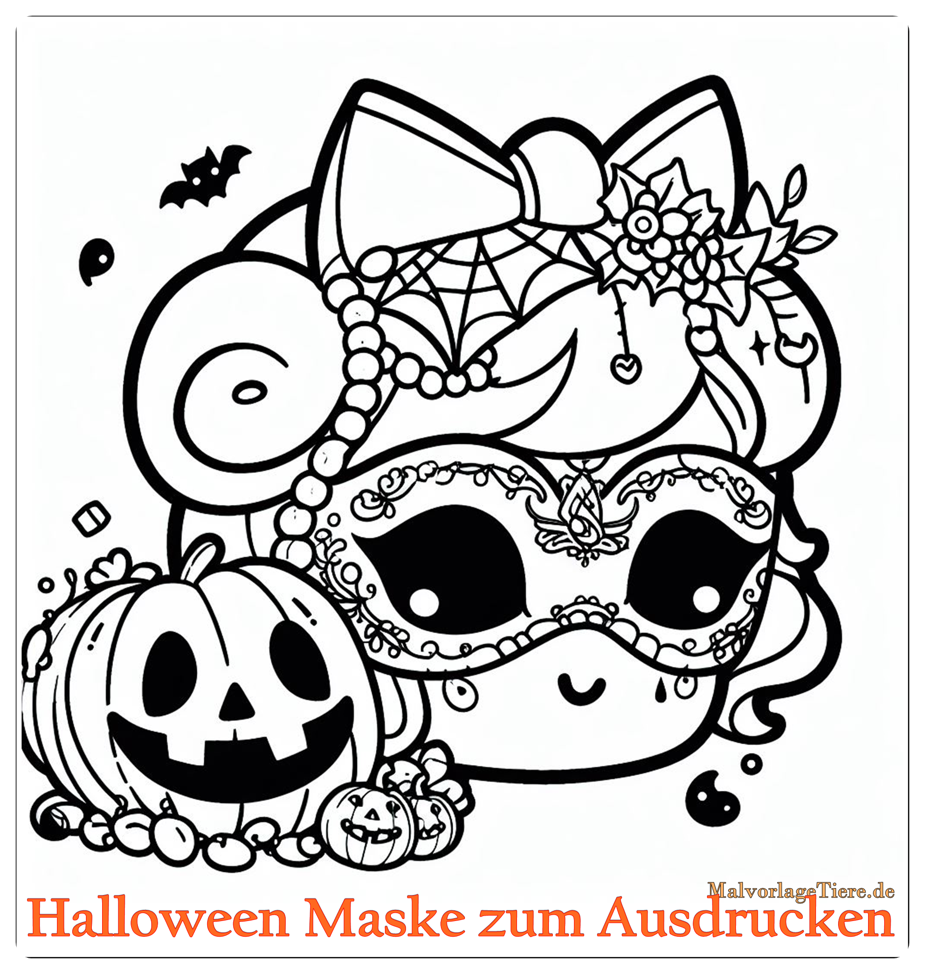 Halloween Maske zum Ausdrucken 02 by malvorlagetiere.de