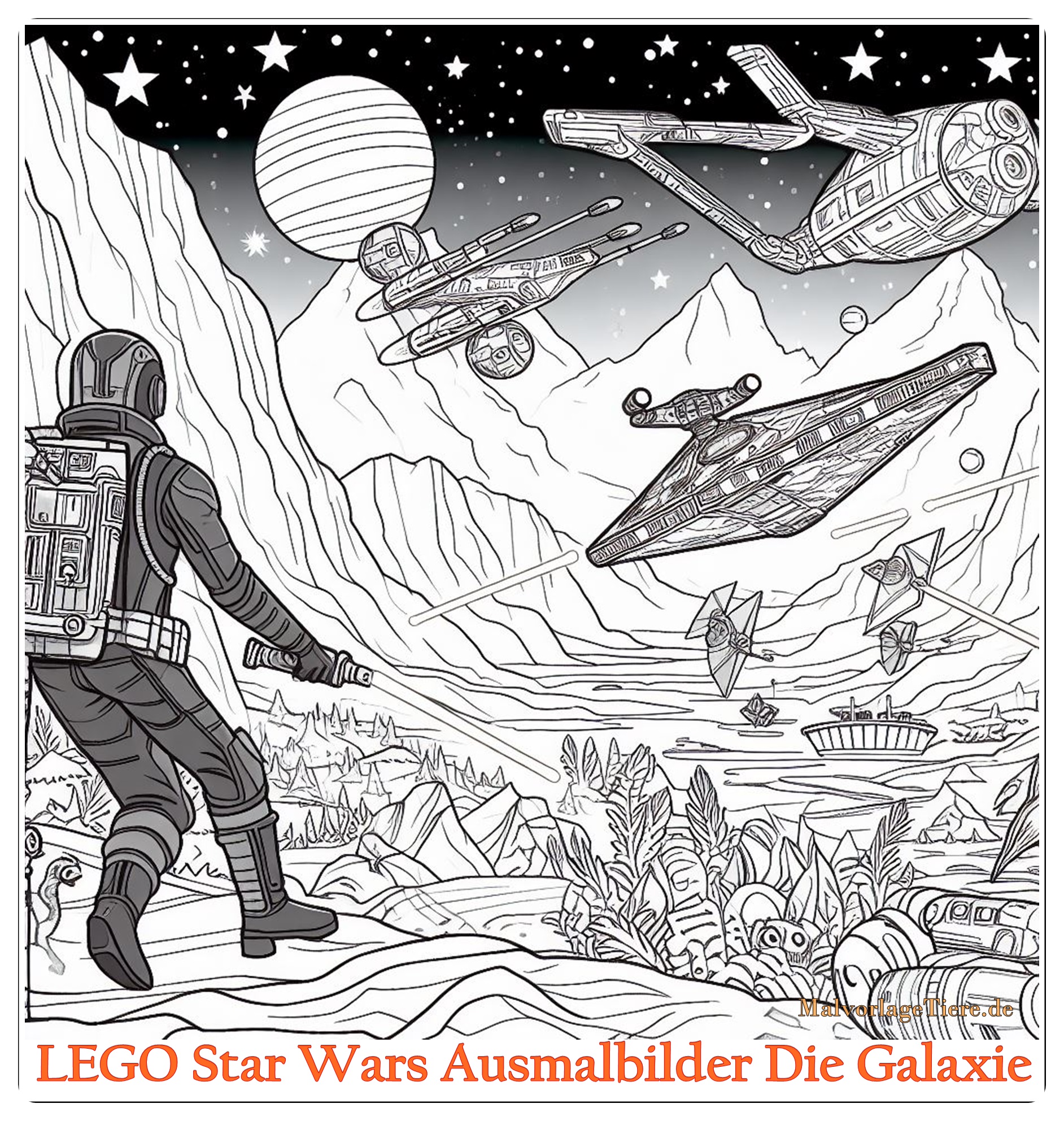 LEGO Star Wars Ausmalbilder Die Galaxie 01 by malvorlagetiere.de