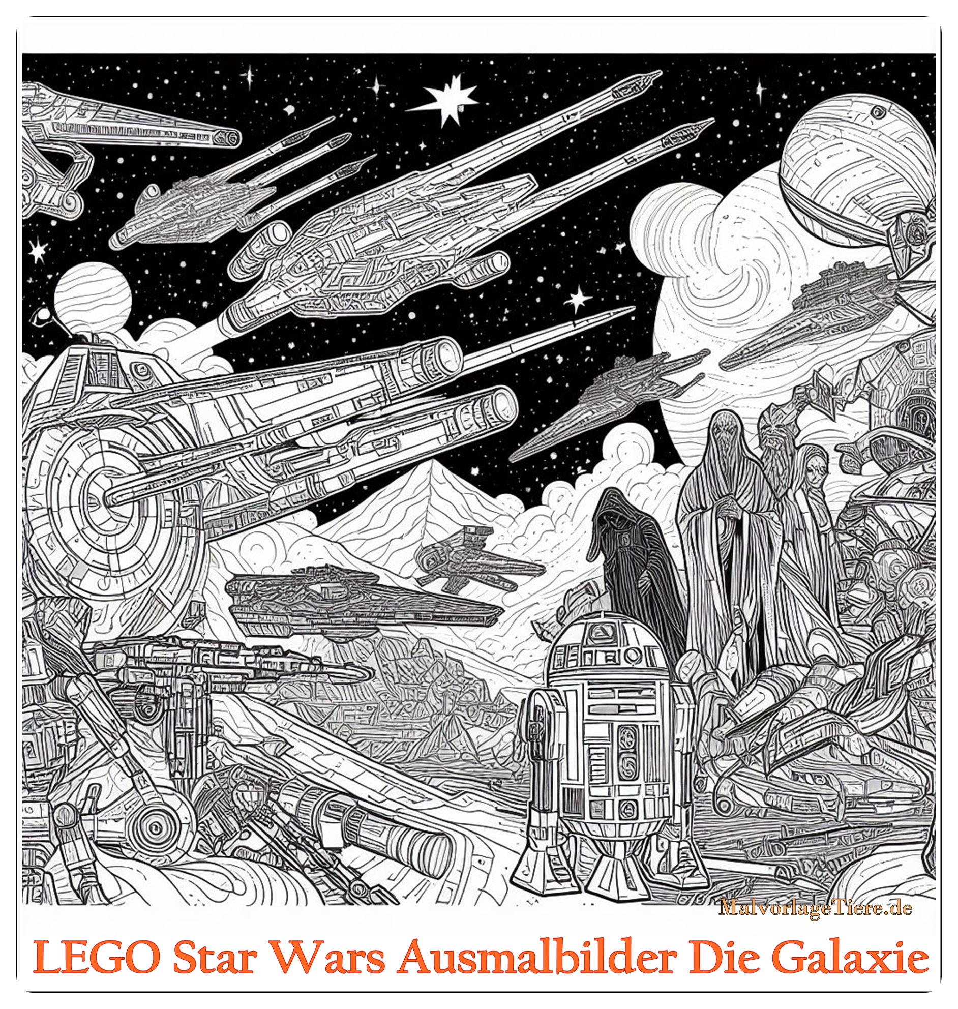 LEGO Star Wars Ausmalbilder Die Galaxie 02 by malvorlagetiere.de