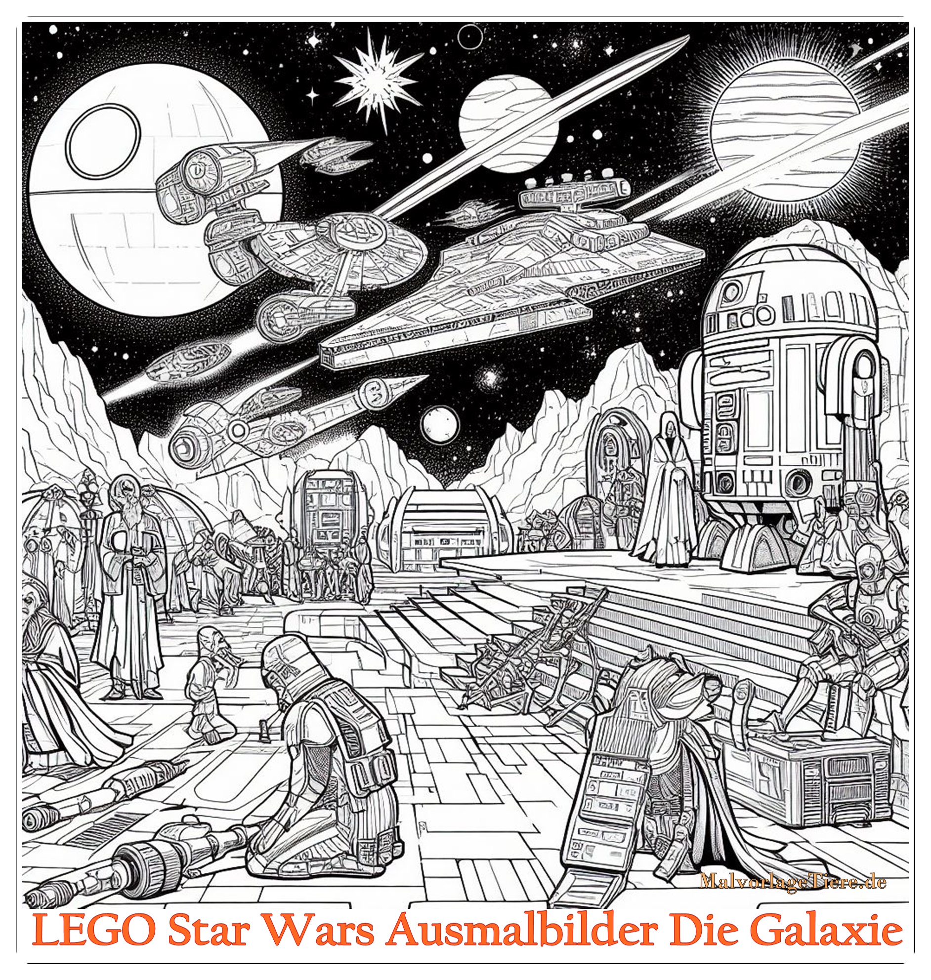 LEGO Star Wars Ausmalbilder Die Galaxie 04 by malvorlagetiere.de