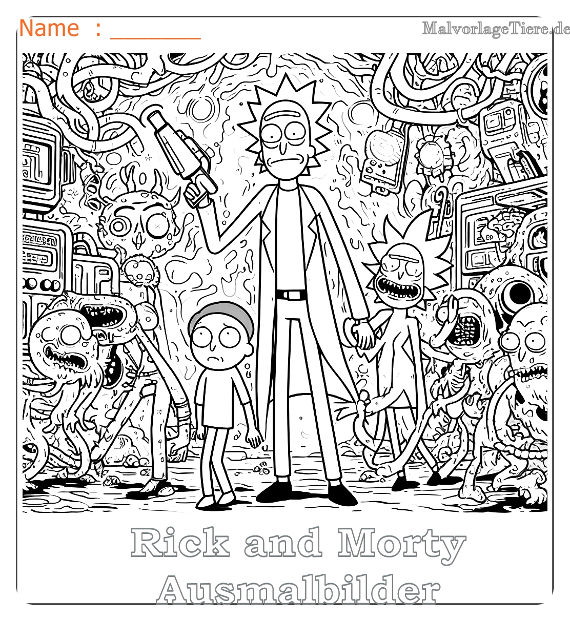 Rick and Morty Ausmalbilder 04 by malvorlagetiere.de