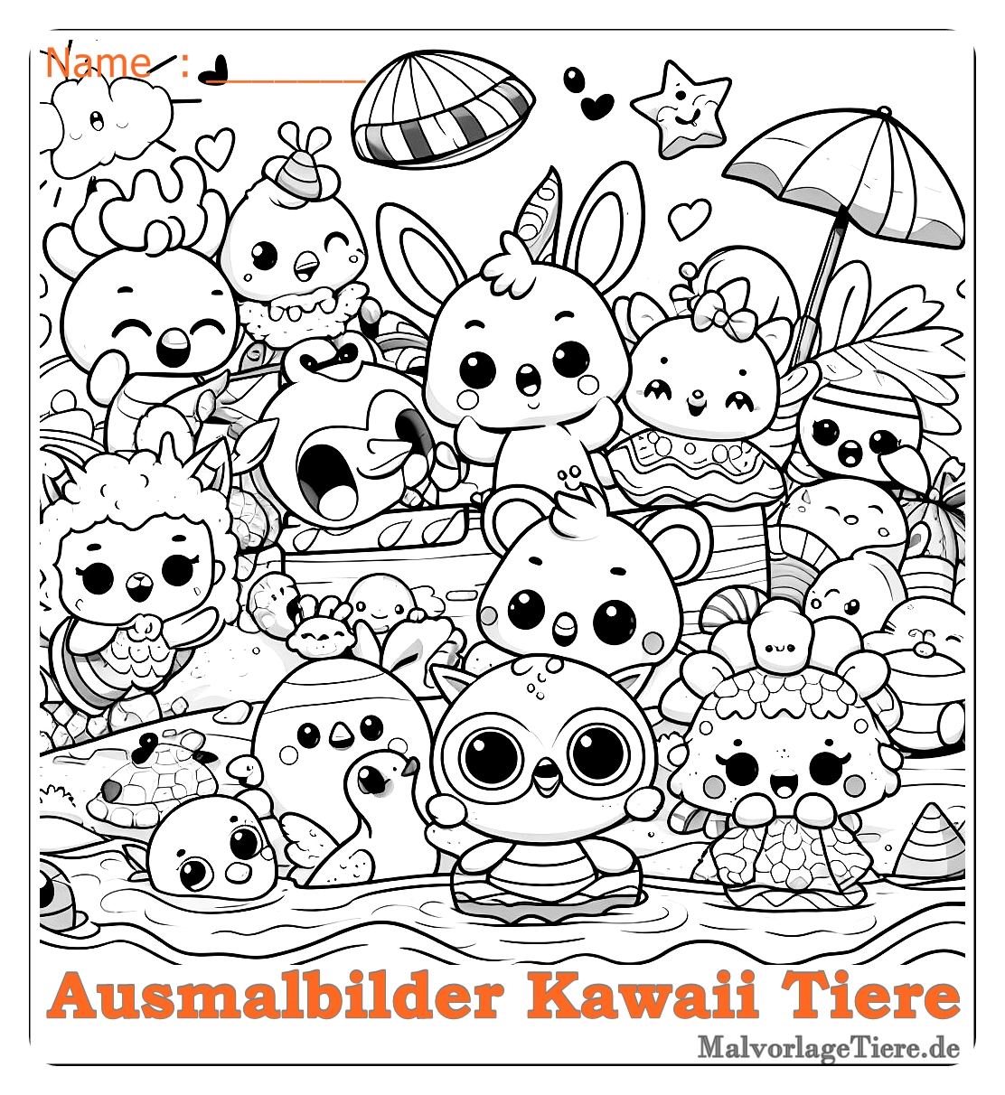 Süß ausmalbilder kawaii tiere 04 by malvorlagetiere.de