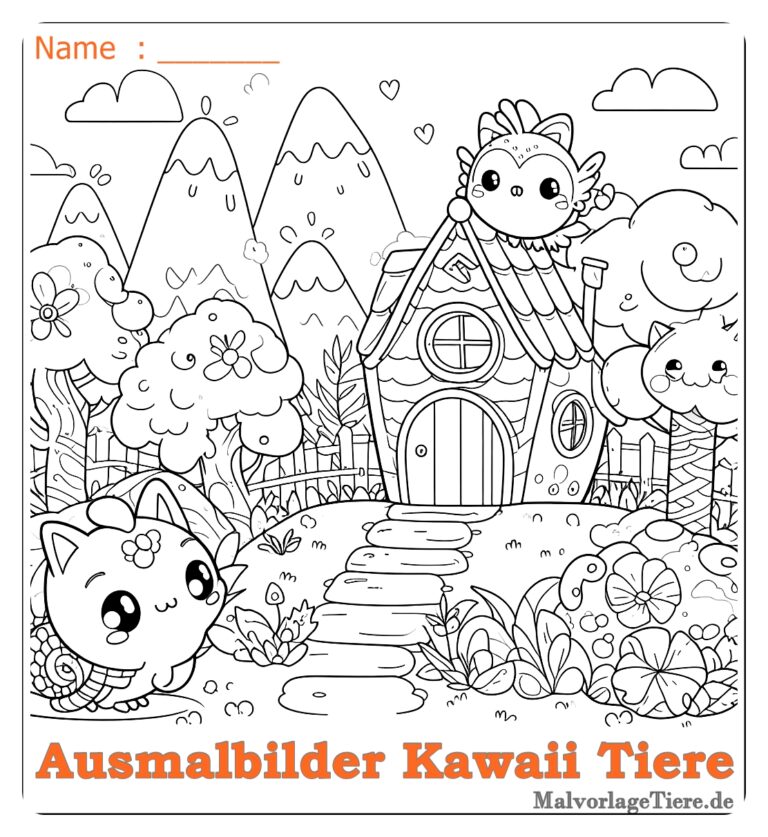 Entdecken Sie süß Ausmalbilder Kawaii Tiere für kreative Kids