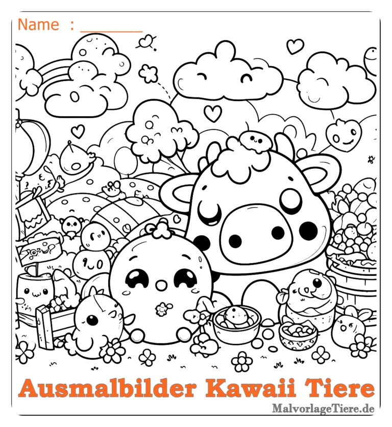 Entdecken Sie süß Ausmalbilder Kawaii Tiere für kreative Kids