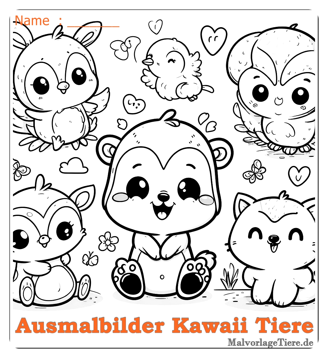 Süß ausmalbilder kawaii tiere 16 by malvorlagetiere.de