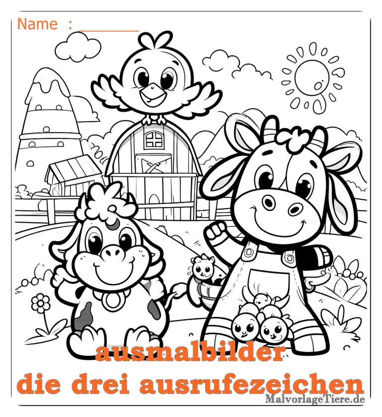  ausmalbilder die drei ausrufezeichen 07 by malvorlagetiere.de Illustration 