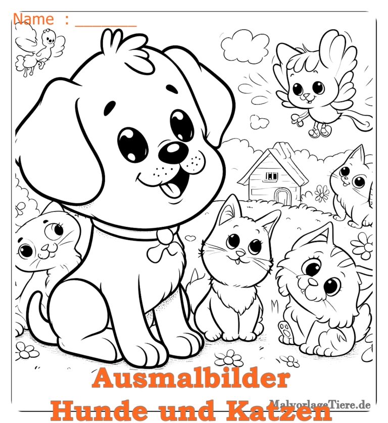 Ausmalbilder Hunde und Katzen: Kreativer Spaß für Groß und Klein!