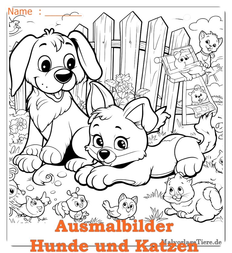 Ausmalbilder Hunde und Katzen: Kreativer Spaß für Groß und Klein!