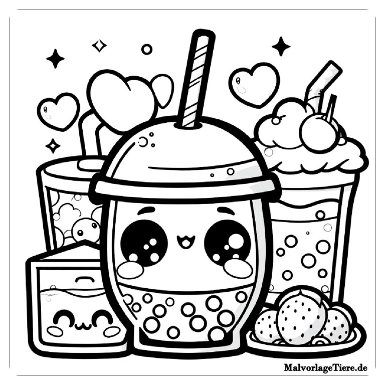bubble tea zum ausmalen 6 by malvorlagetiere.de – MalvorlageTiere.de