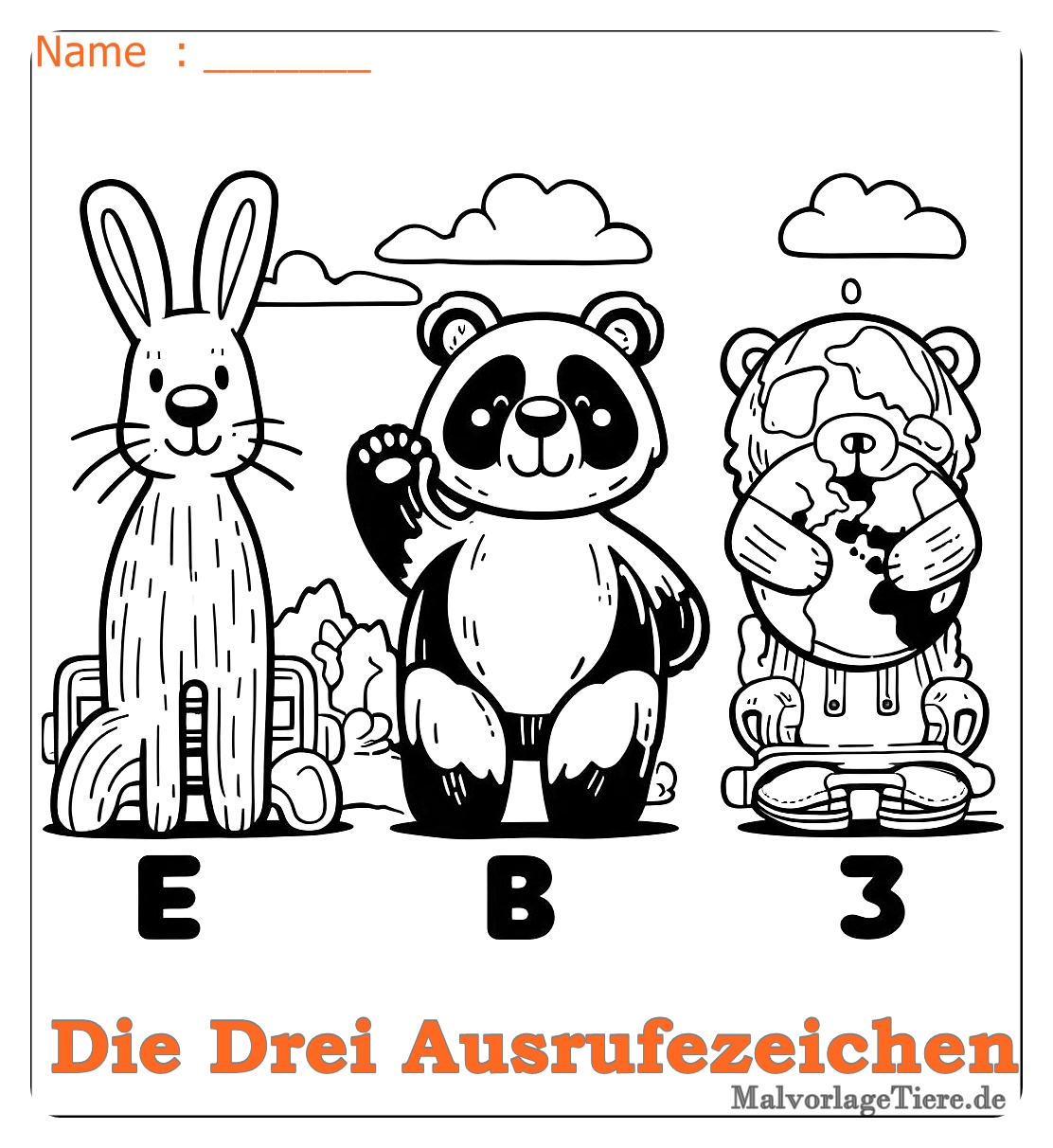 die drei ausrufezeichen ausmalbild 05 by malvorlagetiere.de