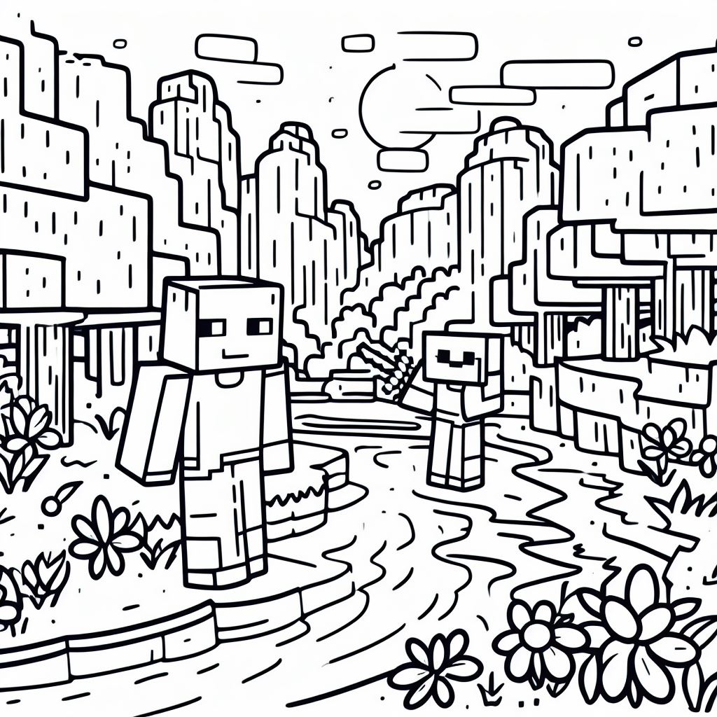 free minecraft coloring pages