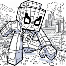 spiderman the avengers minecraft coloring pages for adults ...