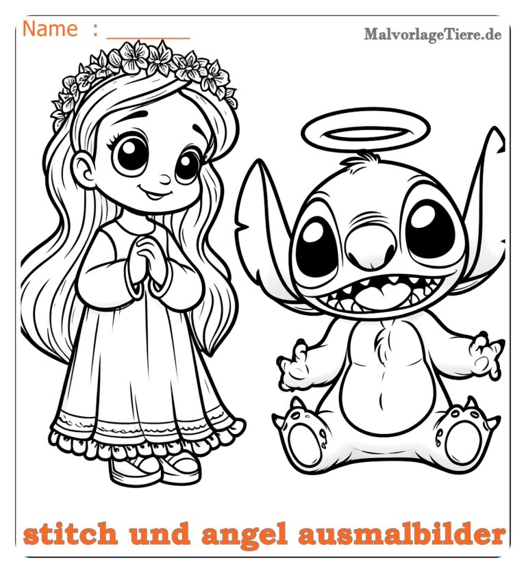 Stitch Und Angel Ausmalbilder By Malvorlagetiere De