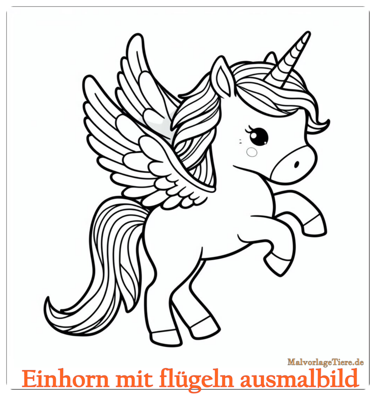 Einhorn mit flügeln ausmalbild 11 by malvorlagetiere.de