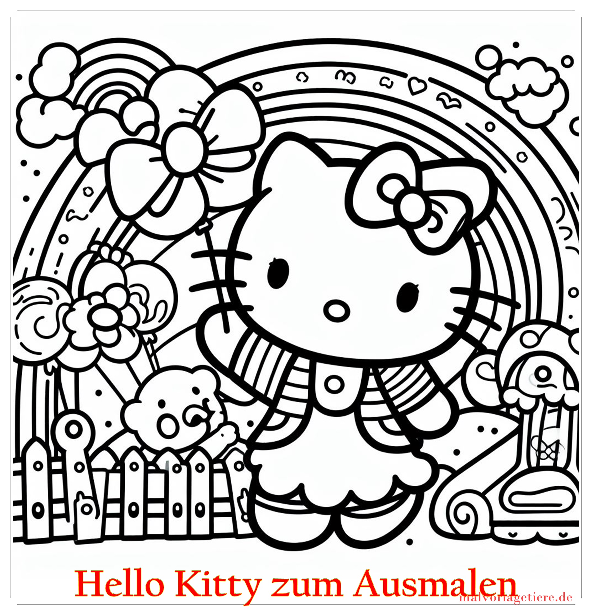 Hello Kitty zum Ausmalen 02 by malvorlagetiere