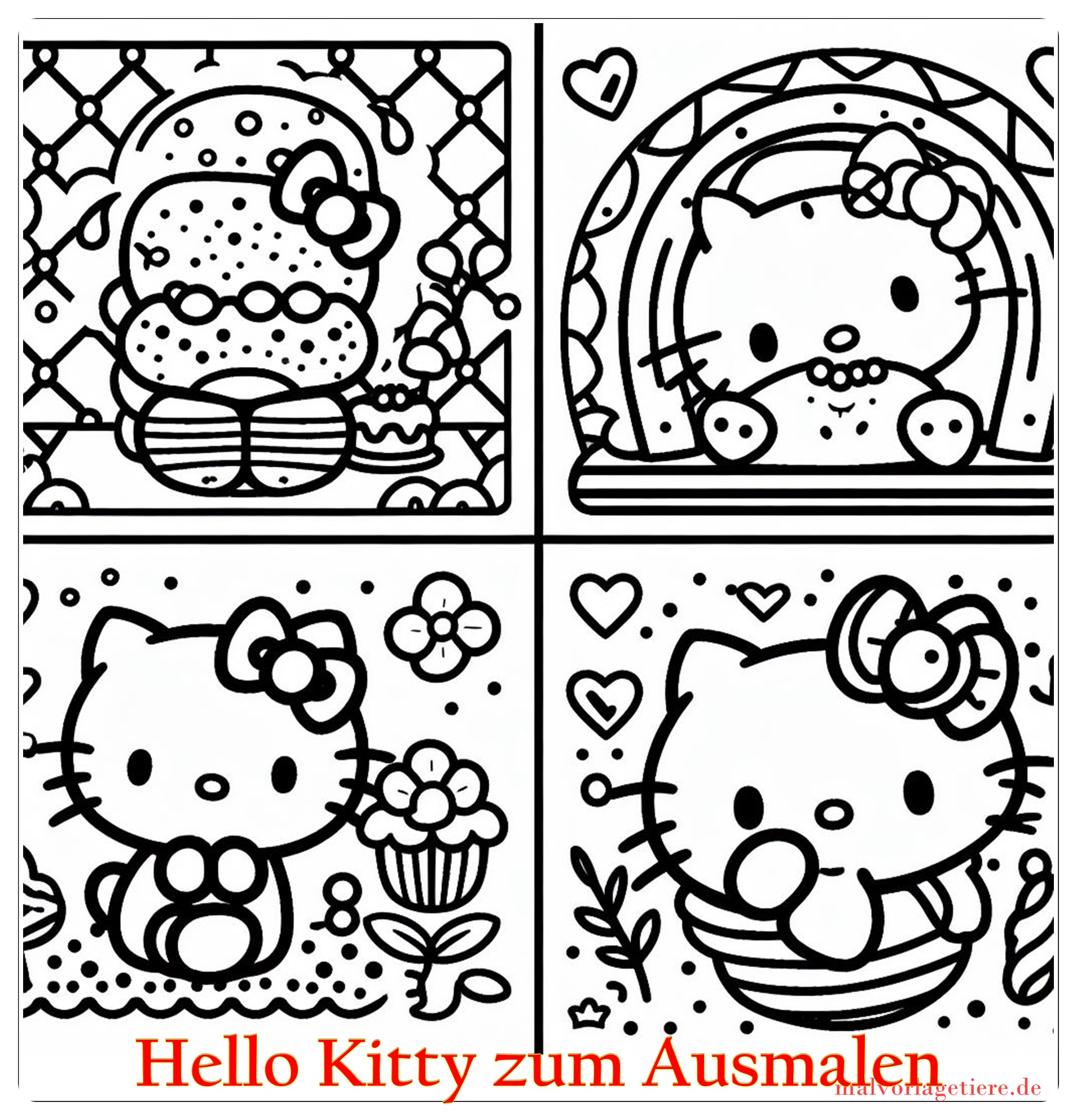 Hello Kitty zum Ausmalen 03 by malvorlagetiere