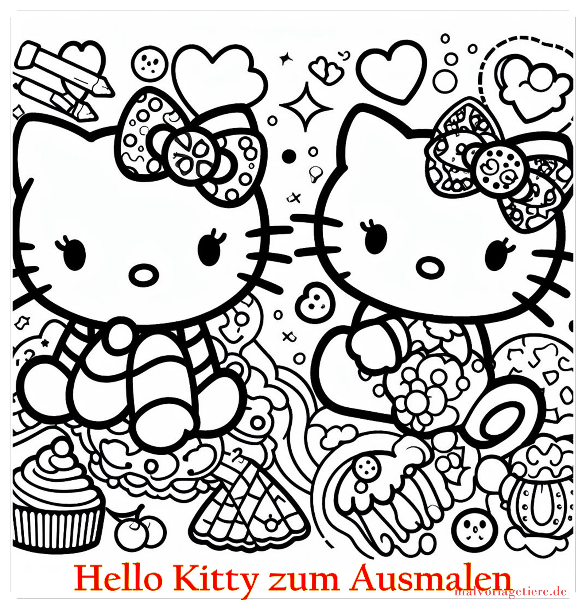 Hello Kitty zum Ausmalen 04 by malvorlagetiere