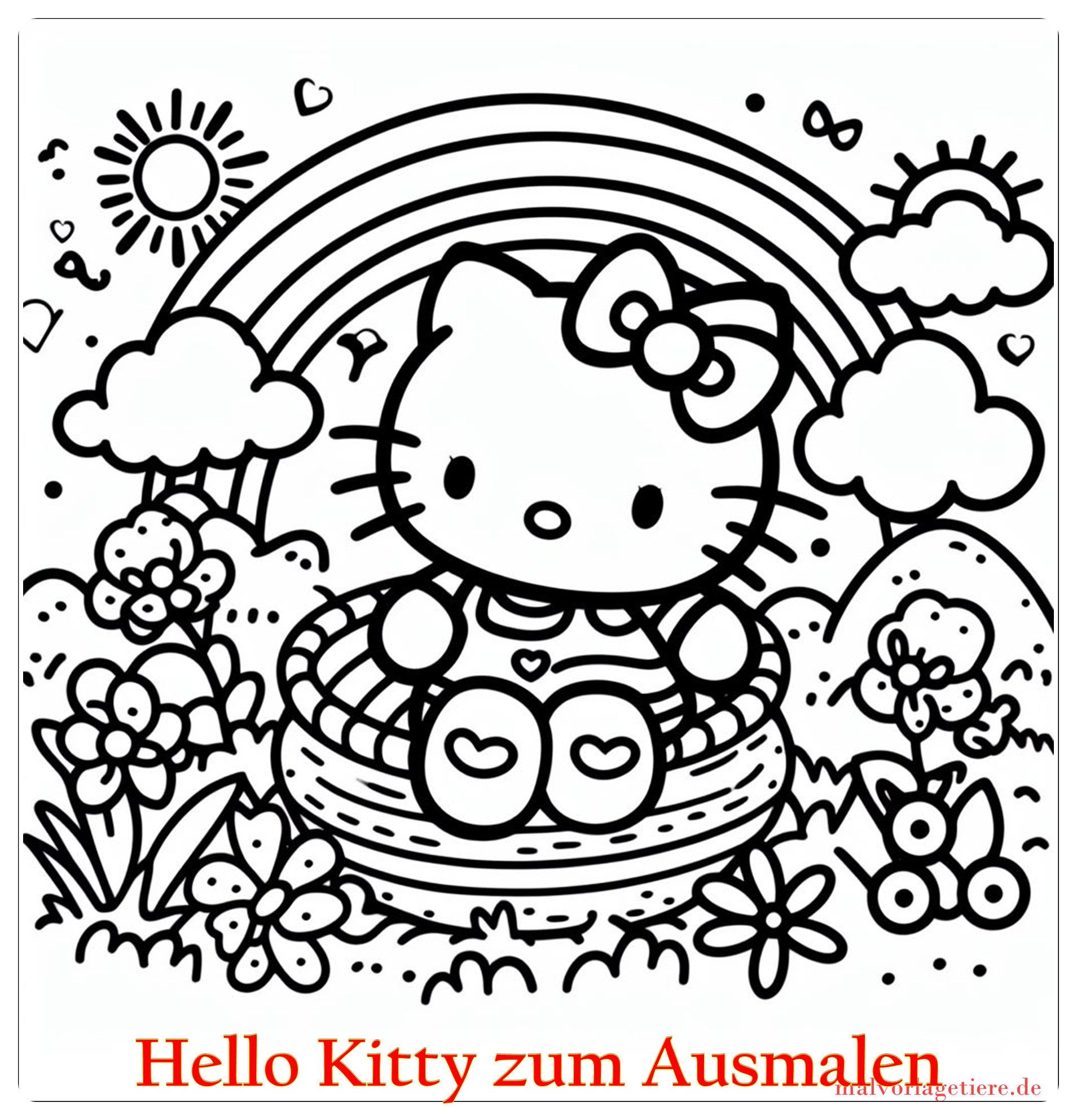 Hello Kitty zum Ausmalen 05 by malvorlagetiere