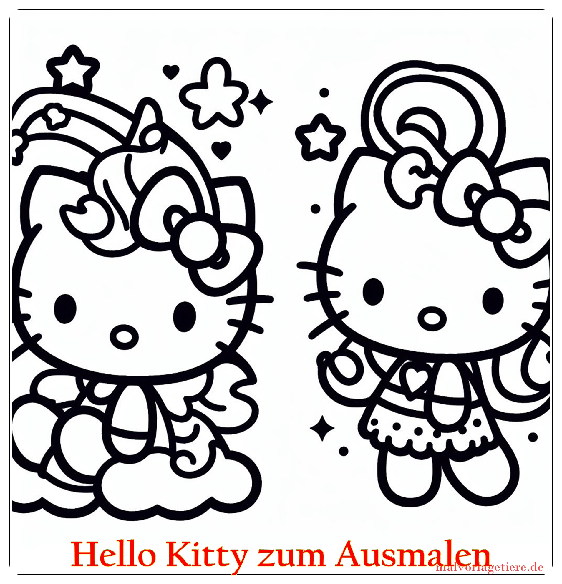 Hello Kitty zum Ausmalen 06 by malvorlagetiere