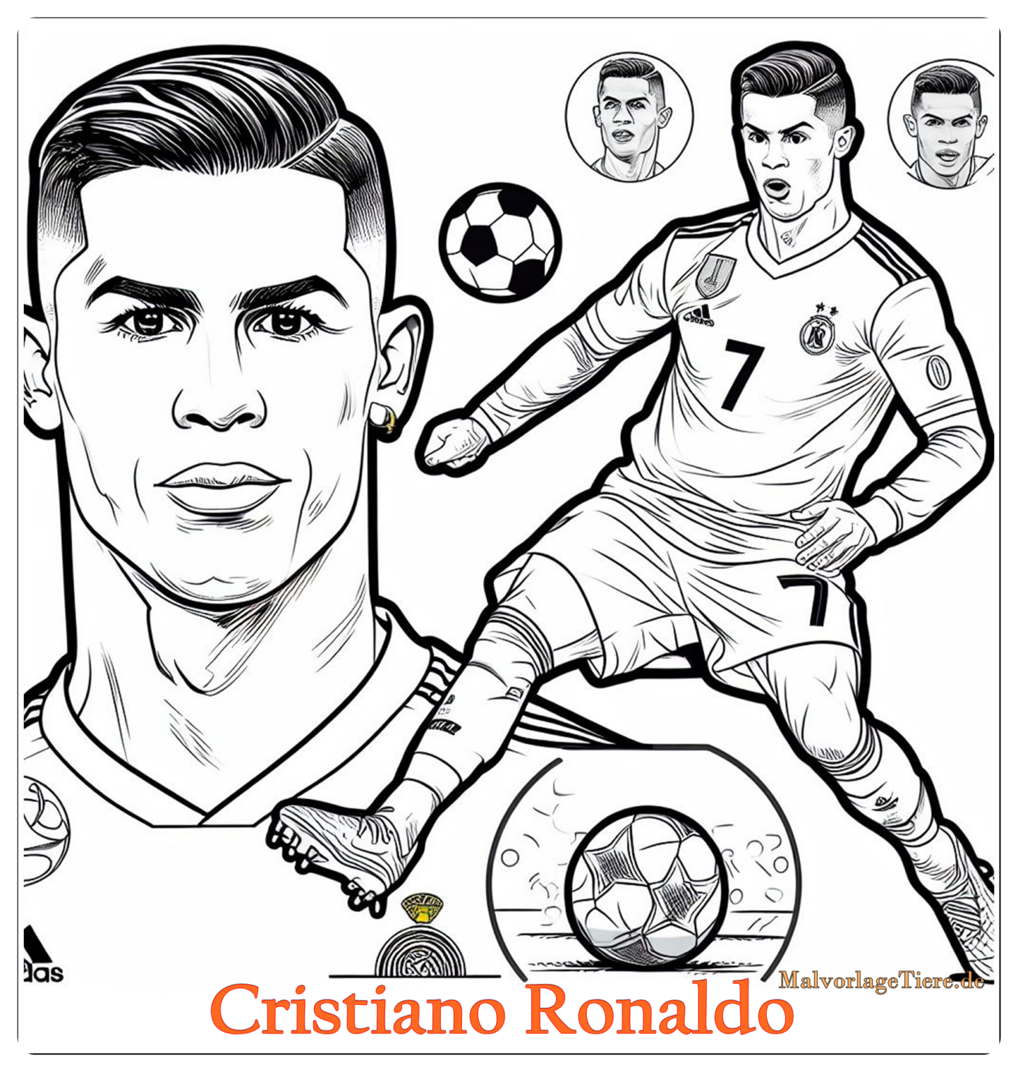 CR7 Ausmalbilder: Lass deine Kreativität mit Cristiano Ronaldo aufblühen!