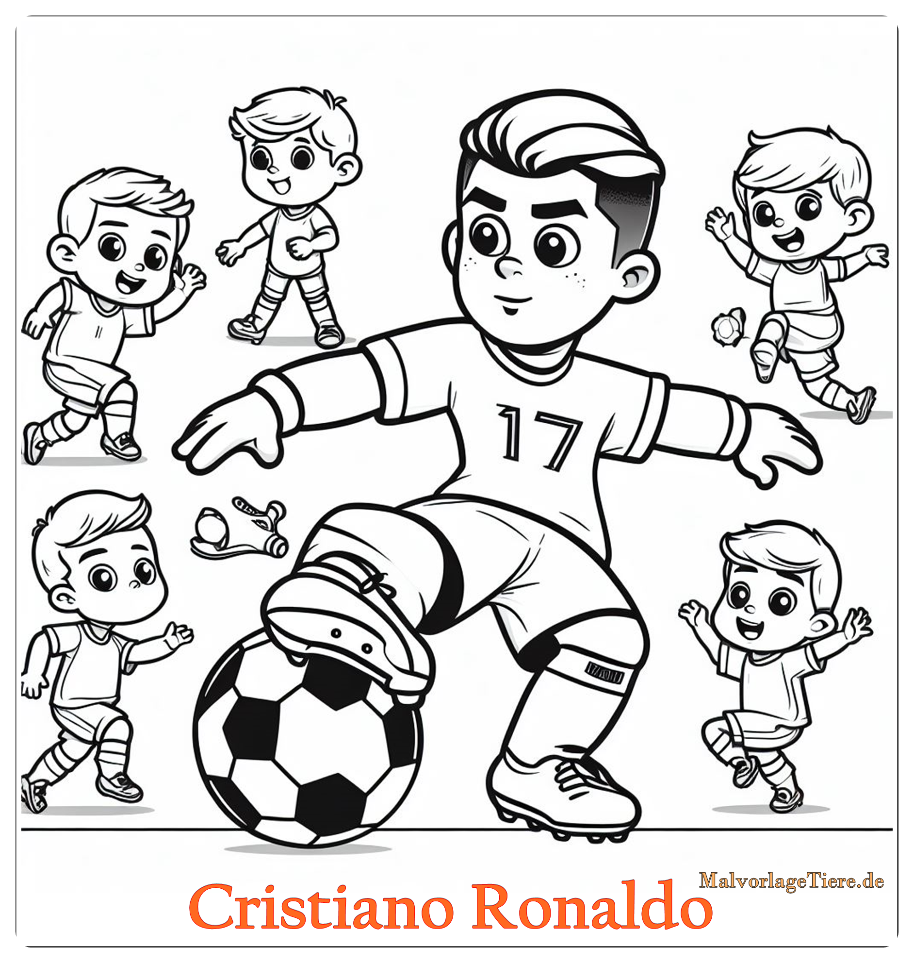 Ronaldo Ausmalbild zum Ausdrucken 04 by malvorlagetiere.de