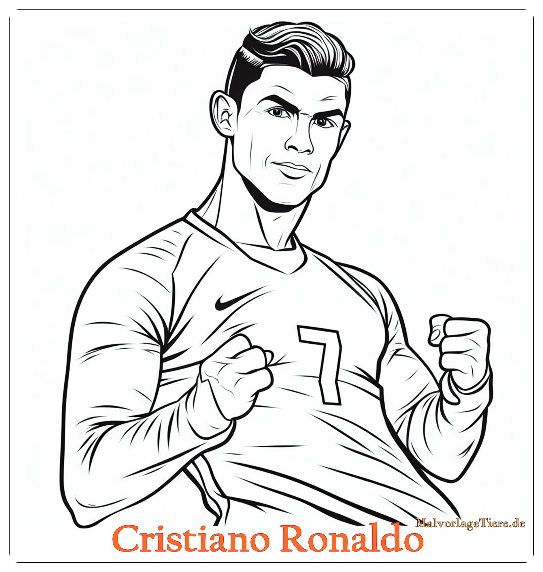 Ronaldo Ausmalbild zum Ausdrucken 05 by malvorlagetiere.de