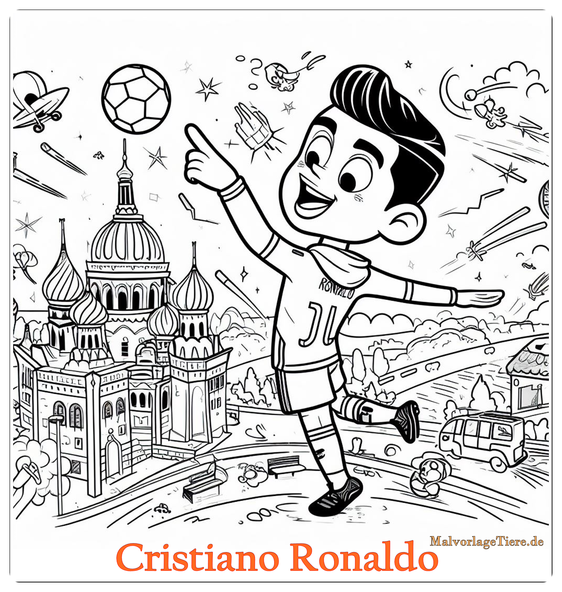 Ronaldo Ausmalbild zum Ausdrucken 06 by malvorlagetiere.de
