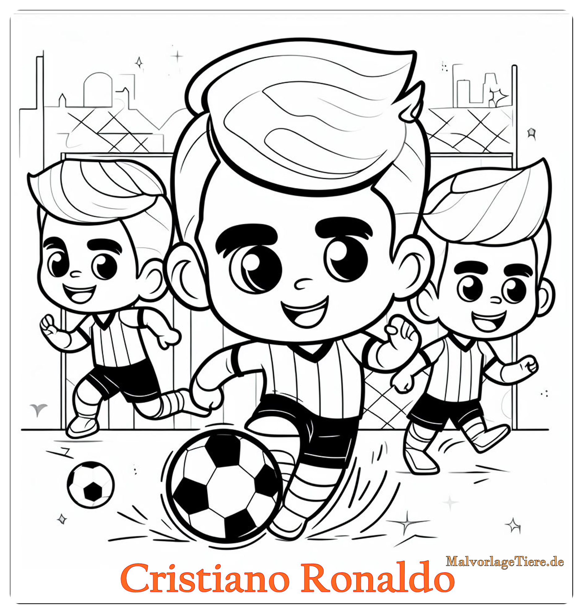 Ronaldo Ausmalbild zum Ausdrucken 08 by malvorlagetiere.de