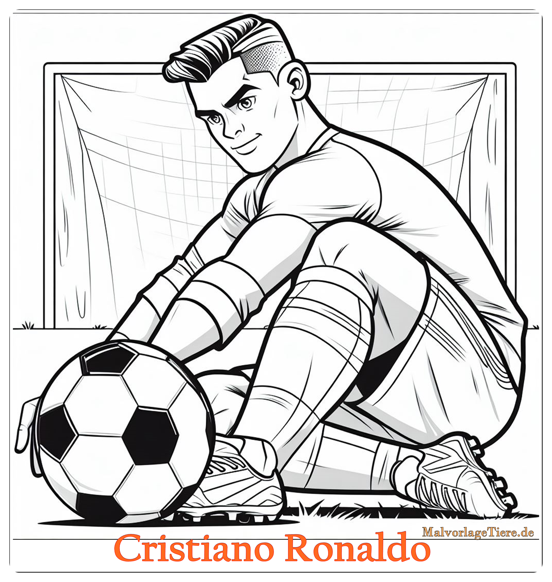Ronaldo Ausmalbild zum Ausdrucken 09 by malvorlagetiere.de