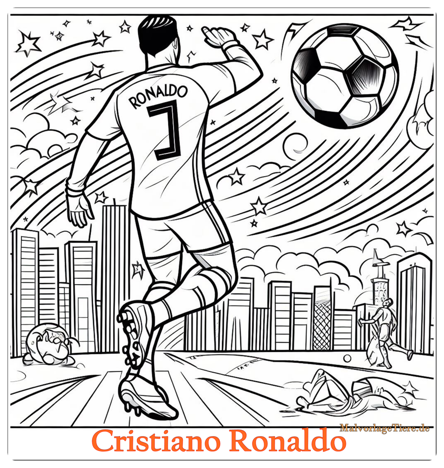 Ronaldo Ausmalbild zum Ausdrucken 10 by malvorlagetiere.de