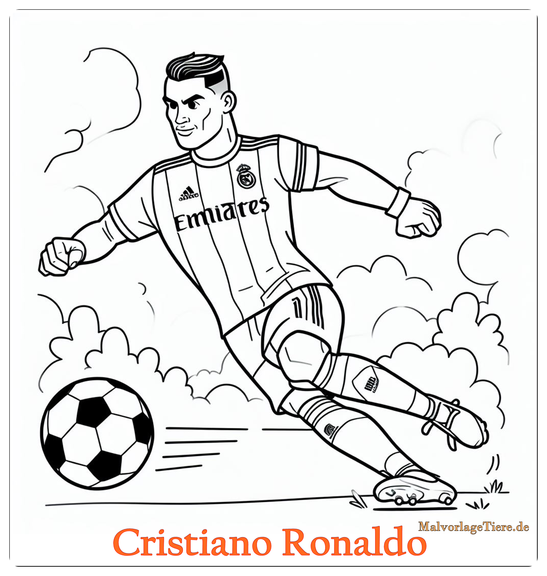Ronaldo Ausmalbild zum Ausdrucken 12 by malvorlagetiere.de