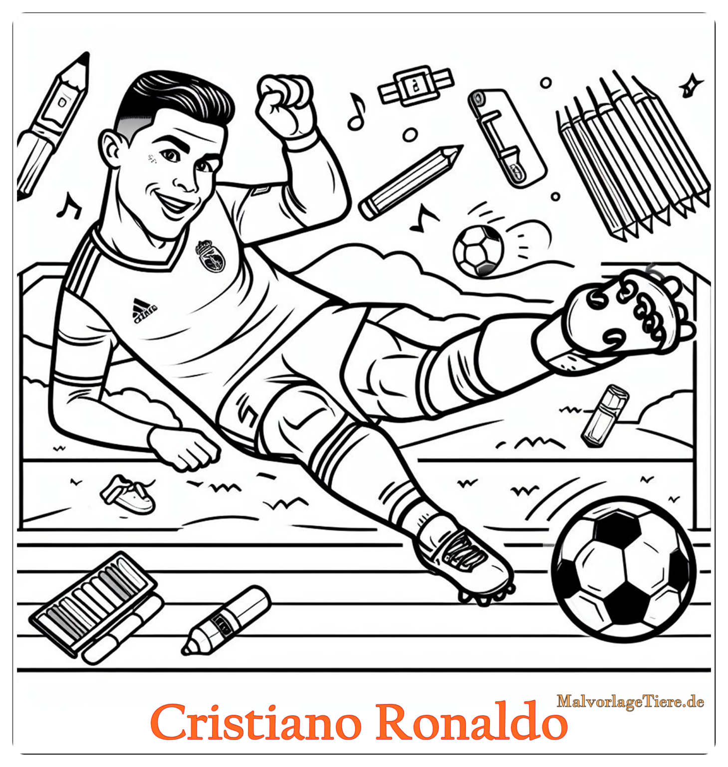 Ronaldo Ausmalbild zum Ausdrucken Spaß und Kreativität für Kinder MalvorlageTiere de