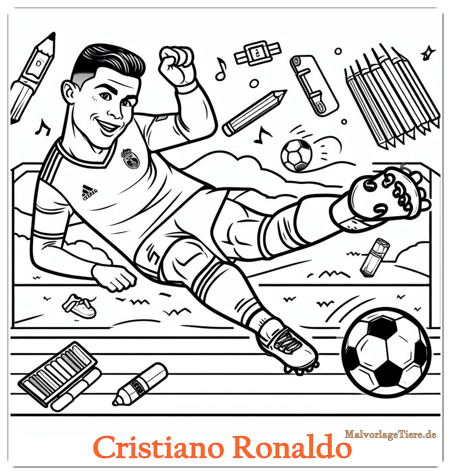 Ronaldo Ausmalbild zum Ausdrucken – Spaß und Kreativität für Kinder ...