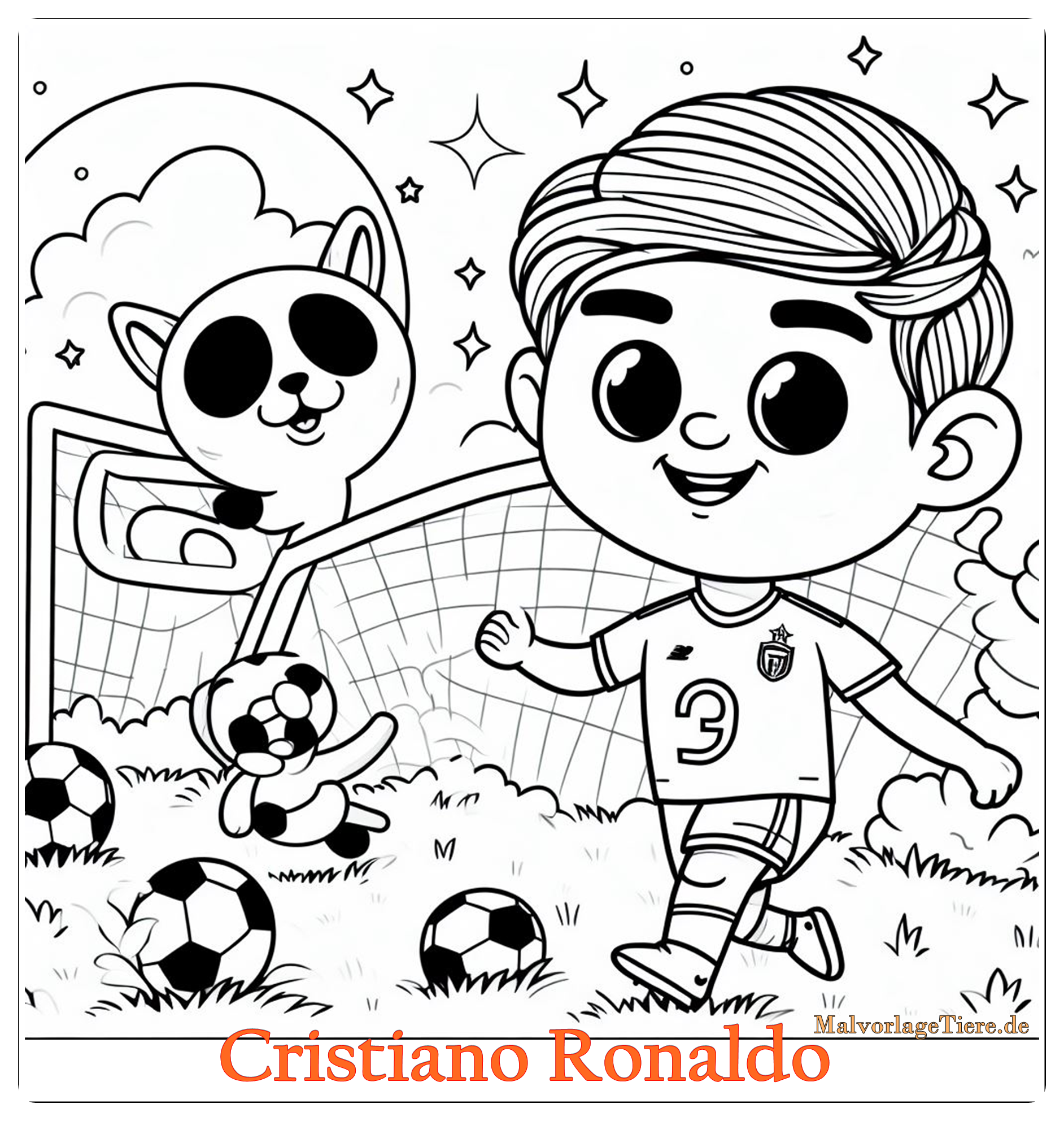 Ronaldo Ausmalbild zum Ausdrucken 16 by malvorlagetiere.de