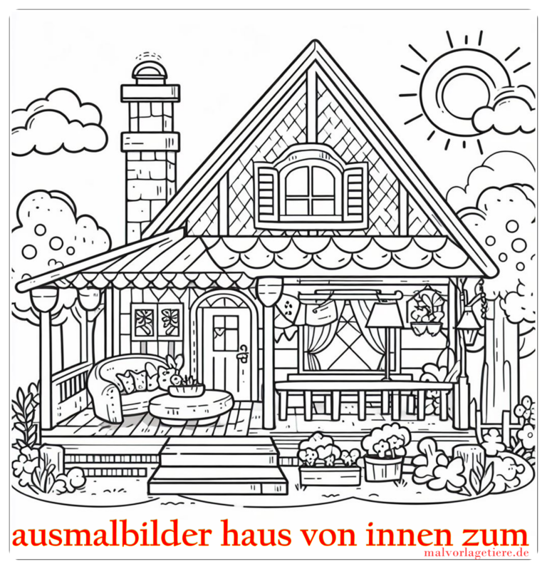 Willkommen in der Welt der Fantasie: Ausmalbilder Haus von Innen zum Ausdrucken