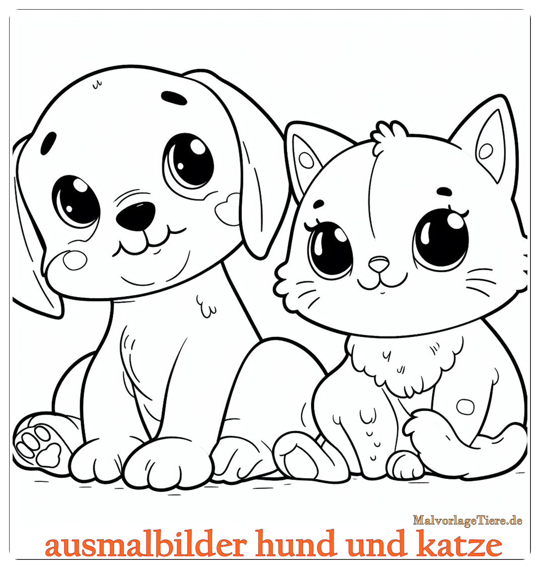 ausmalbilder hund und katze 02 by malvorlagetiere.de