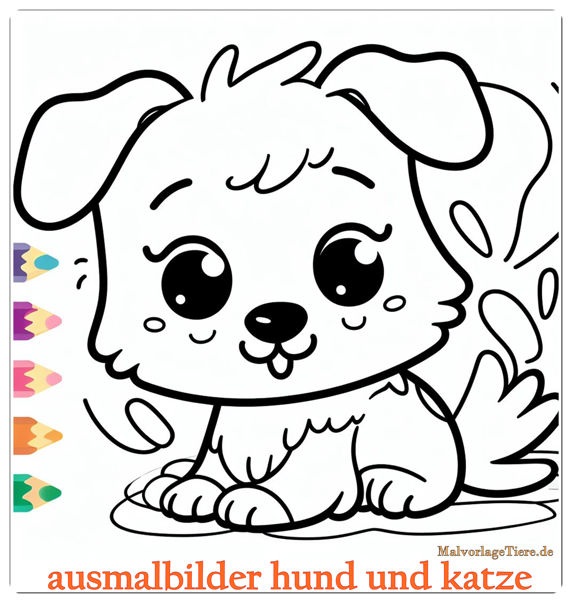 ausmalbilder hund und katze 09 by malvorlagetiere.de