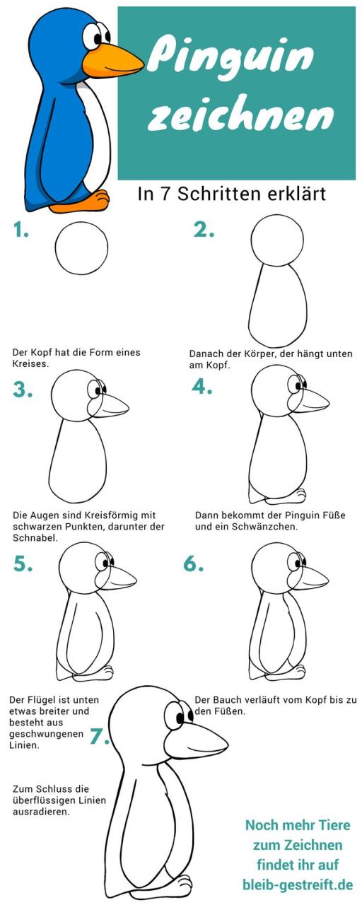 Die Magie des Zeichnens: Pinguine zum Leben erwecken