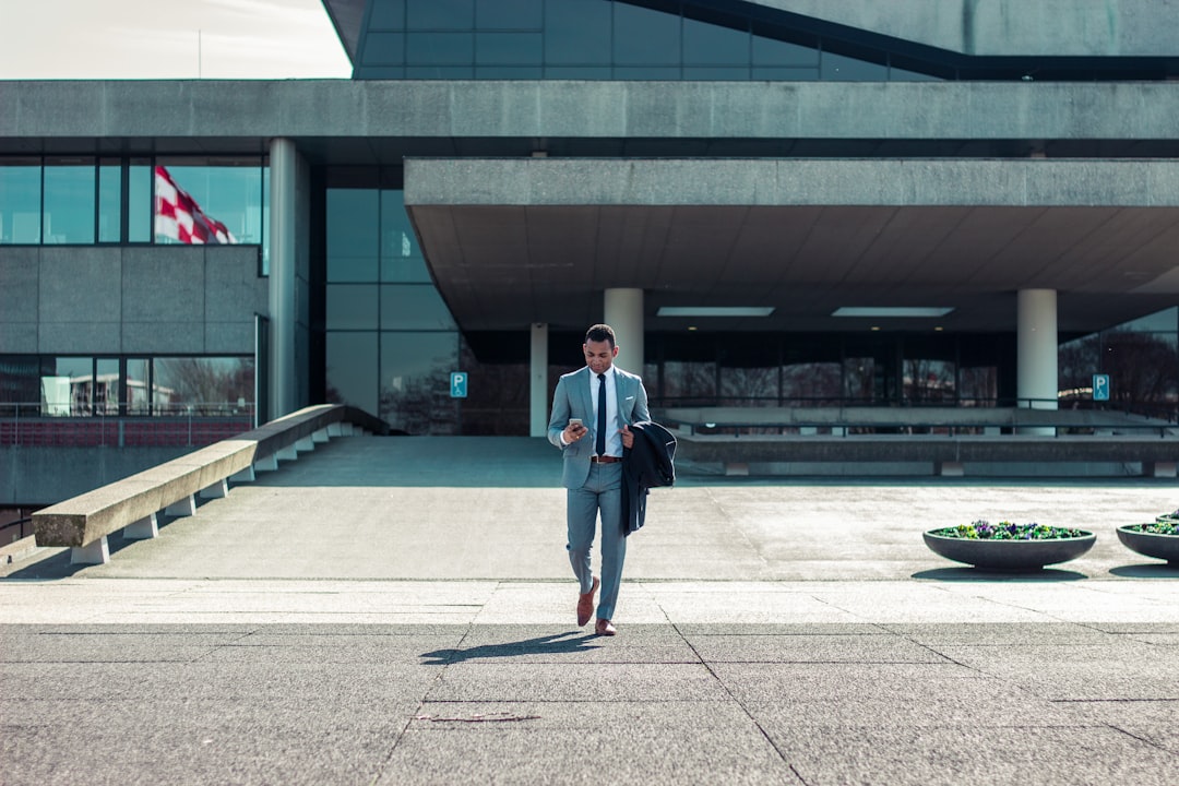 Insurance broker assisting a business owner