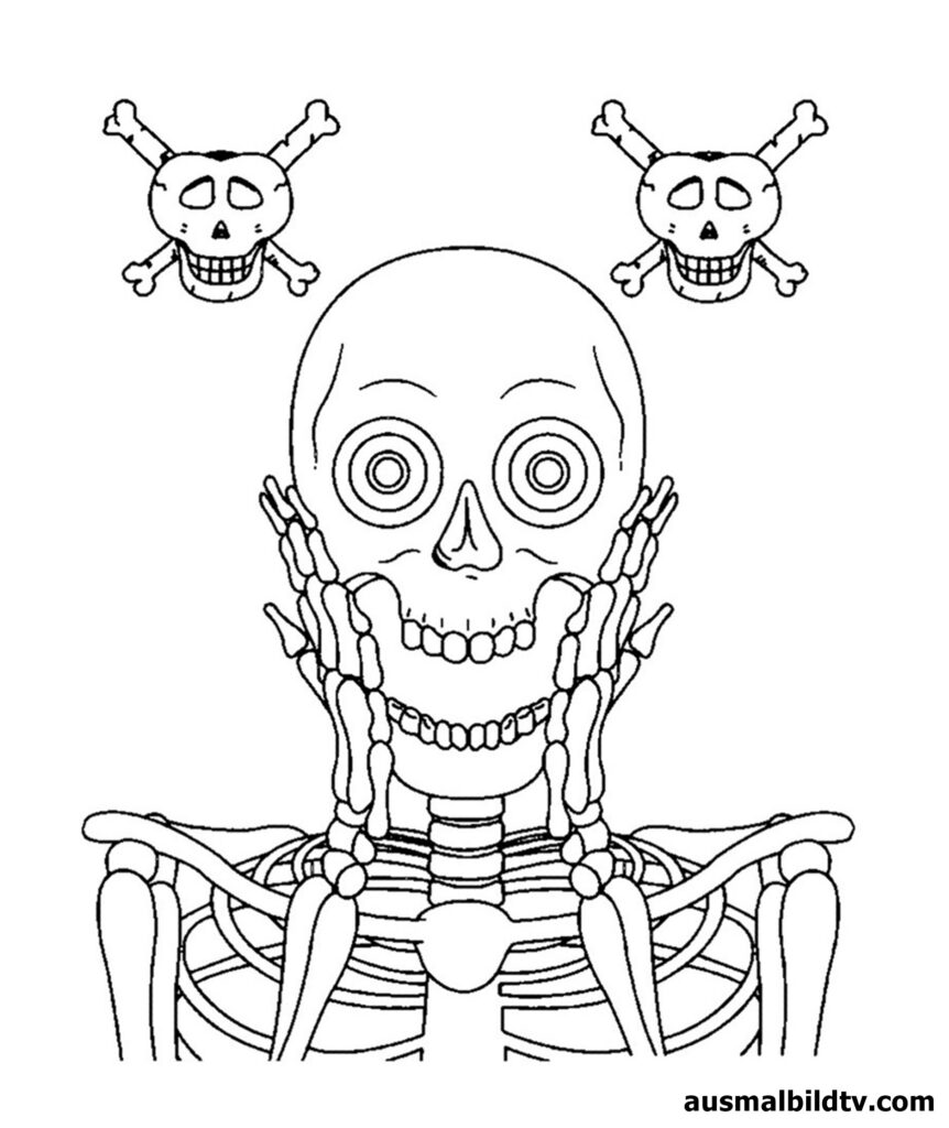 Skelett-Ausmalbilder: Ein Abenteuer für kleine Künstler