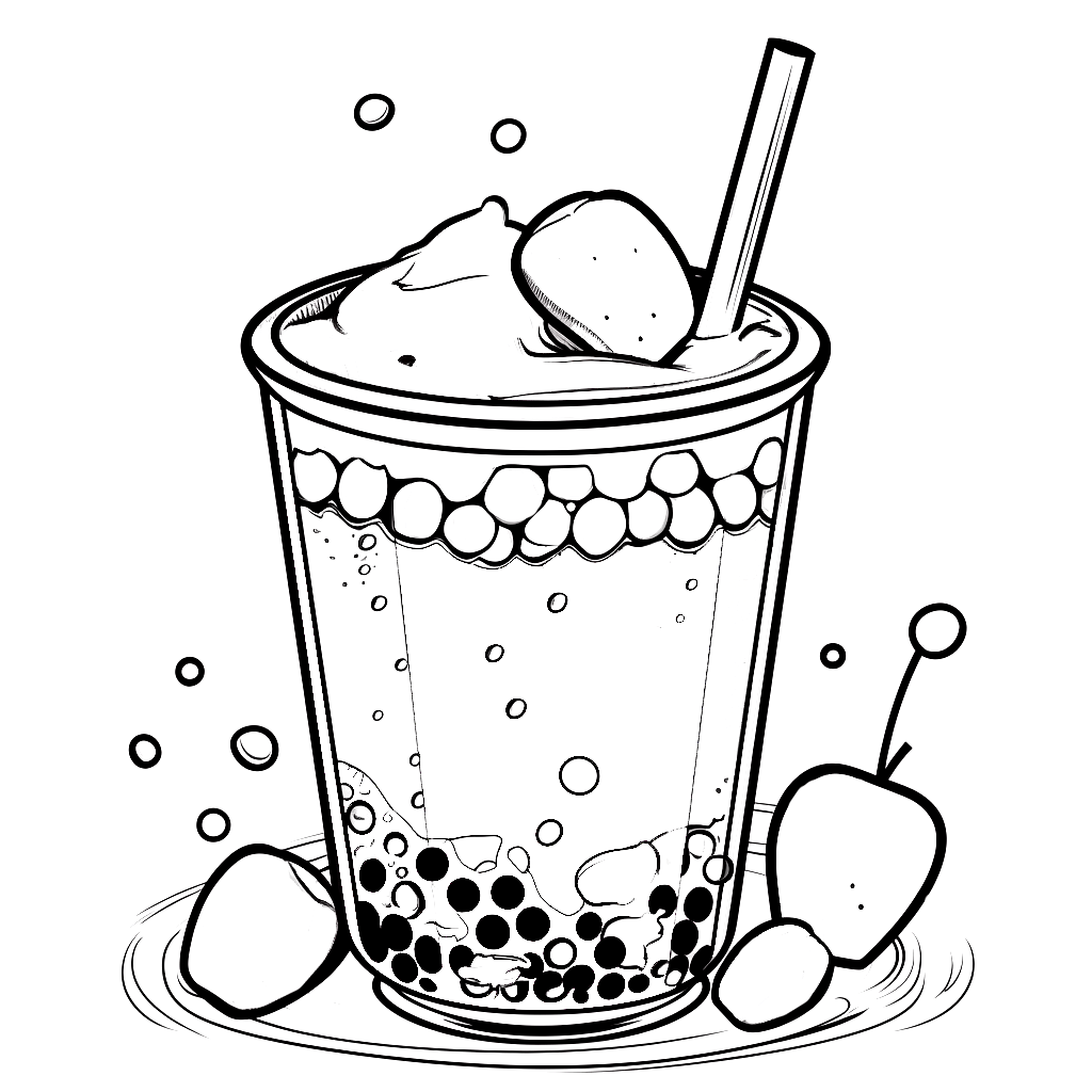 Die magische Welt des Zeichnens: Bubble Tea Malvorlagen für kleine Künstler