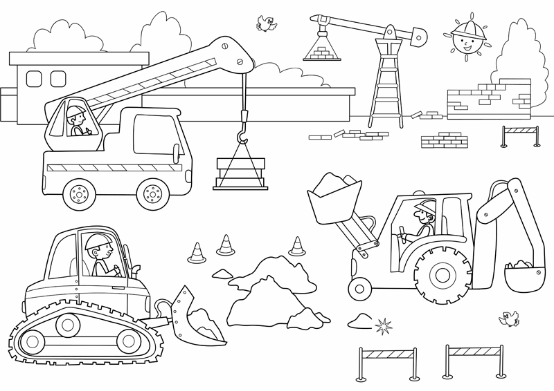 Auf der Baustelle der Kreativität: Ausmalbilder für kleine Künstler